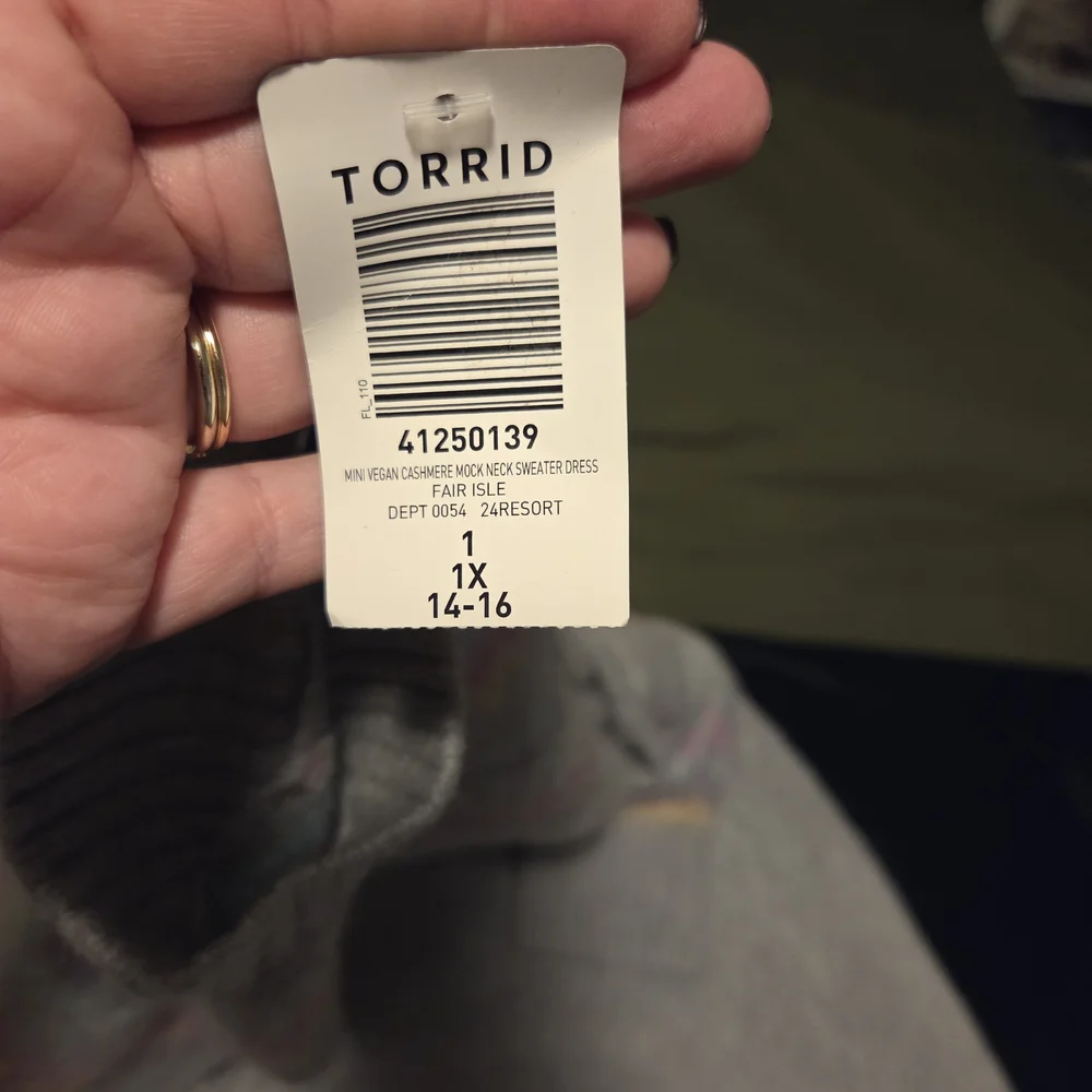 Torrid Gray Sweater Dress with Colorful Accents - Picture 2 of 2